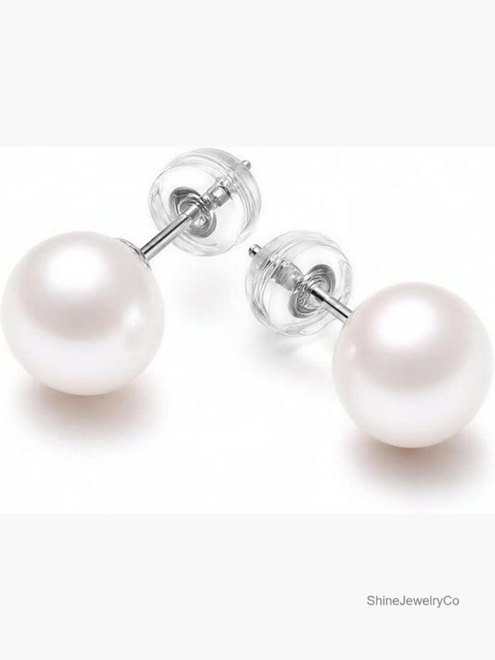 Freshwater Pearl Stud Earrings, Sterling Silver Hypoallergenic for Sensitive